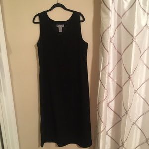 Vintage 90s black faux-suede midi dress